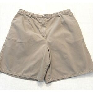 Pendleton Shorts Women Size 16 Dark Khaki Bermuda 100% Cotton Comfort Classic